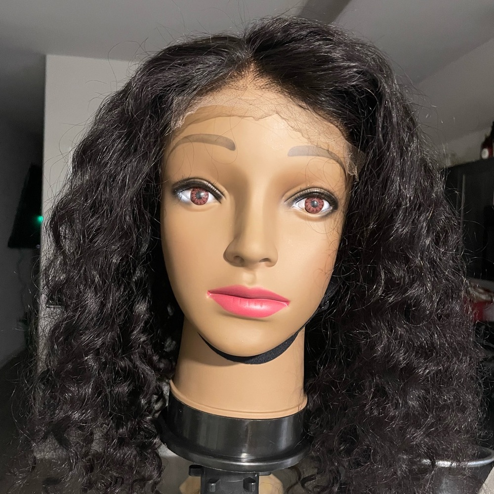 Black Curly Lace Front Wig - Unbranded